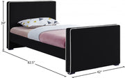 Dillard Velvet Twin Bed Black - Gate FurnitureTwin Bed