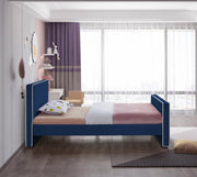 Dillard Velvet Twin Bed Blue - Gate FurnitureTwin Bed