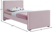 Dillard Velvet Twin Bed Pink - Gate FurnitureTwin Bed