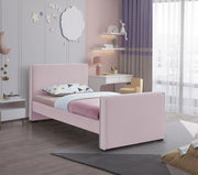 Dillard Velvet Twin Bed Pink - Gate FurnitureTwin Bed