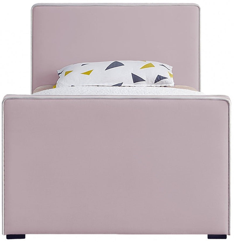 Dillard Velvet Twin Bed Pink - Gate FurnitureTwin Bed