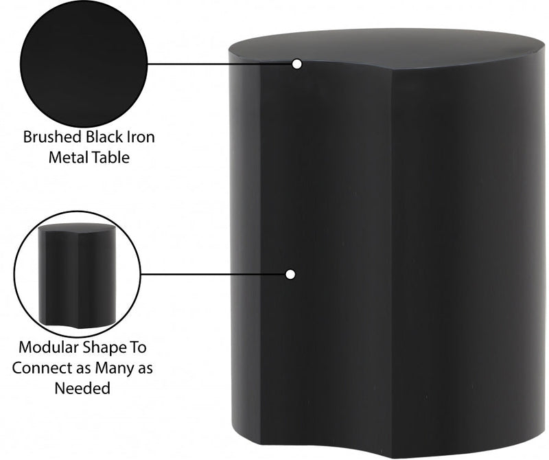 Dimple Iron End Table in Black - 99081Black-ET20