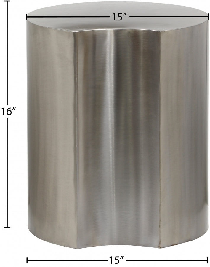 Dimple Iron End Table in Silver - 99081Silver-ET16