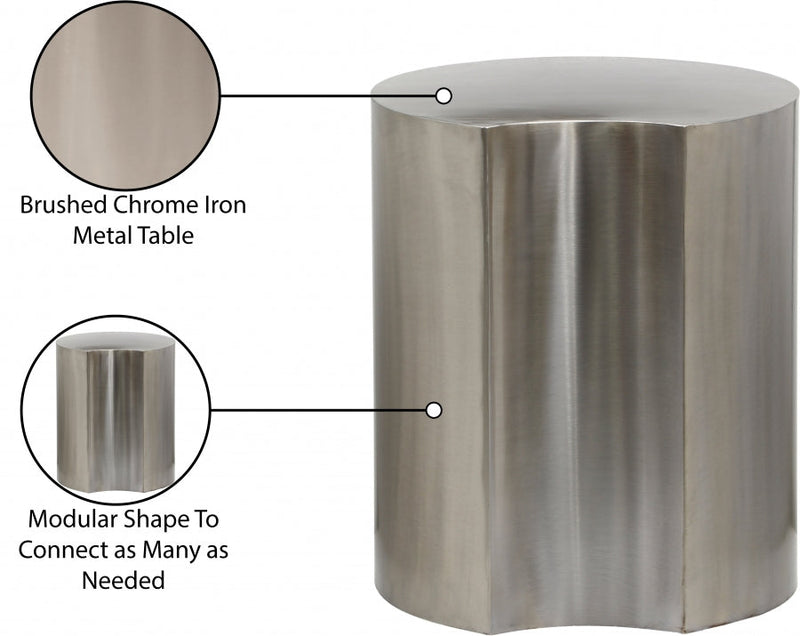 Dimple Iron End Table in Silver - 99081Silver-ET16