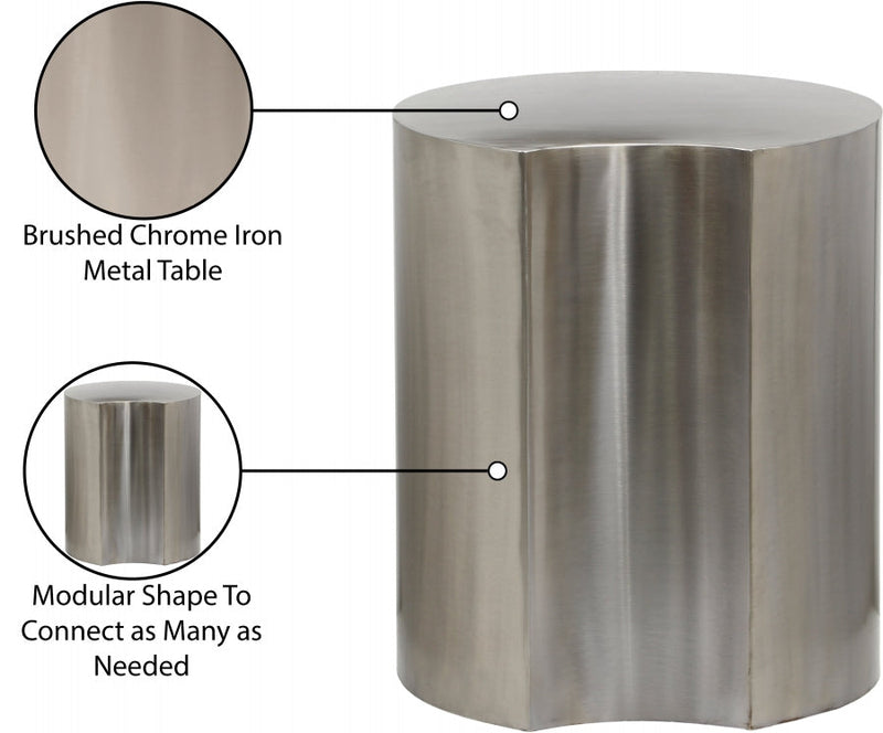 Dimple Iron End Table in Silver - 99081Silver-ET18