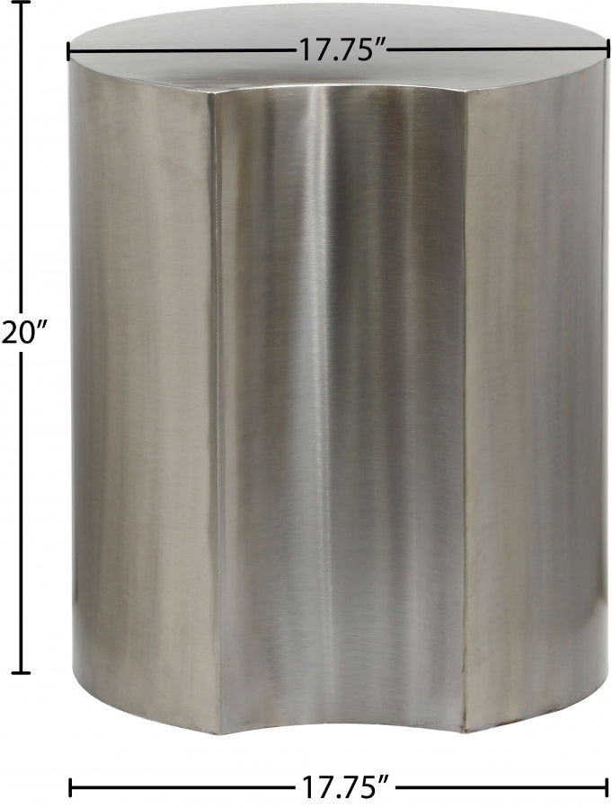 Dimple Iron End Table in Silver - 99081Silver-ET20