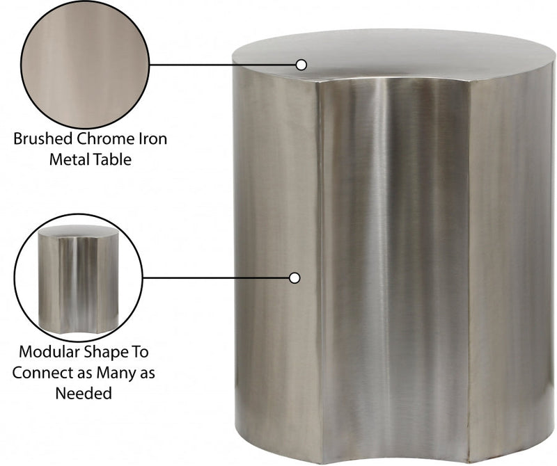 Dimple Iron End Table in Silver - 99081Silver-ET20