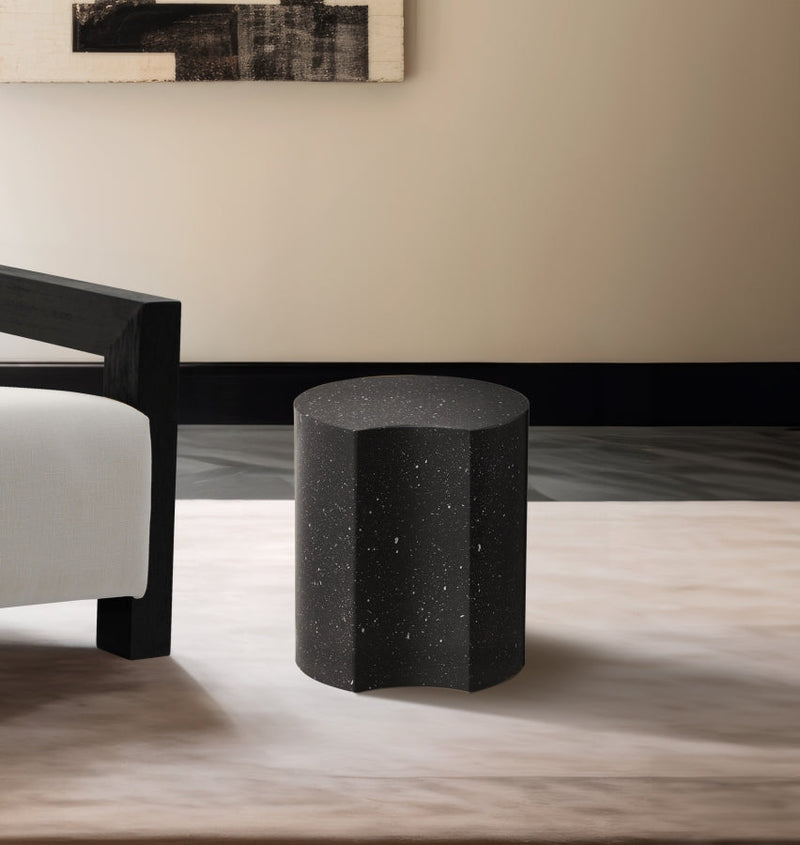 Dimple Terrazzo Pattern Iron End Table in Black - 99084Black-ET16