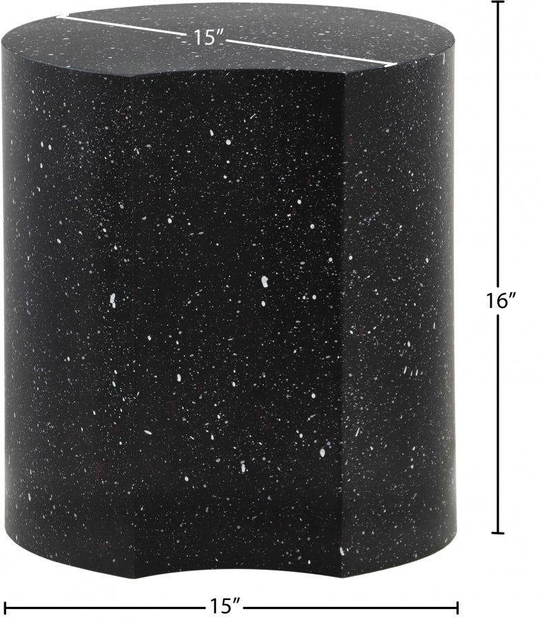 Dimple Terrazzo Pattern Iron End Table in Black - 99084Black-ET16