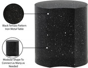 Dimple Terrazzo Pattern Iron End Table in Black - 99084Black-ET16