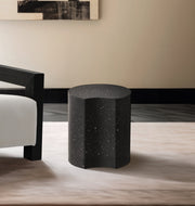 Dimple Terrazzo Pattern Iron End Table in Black - 99084Black-ET18