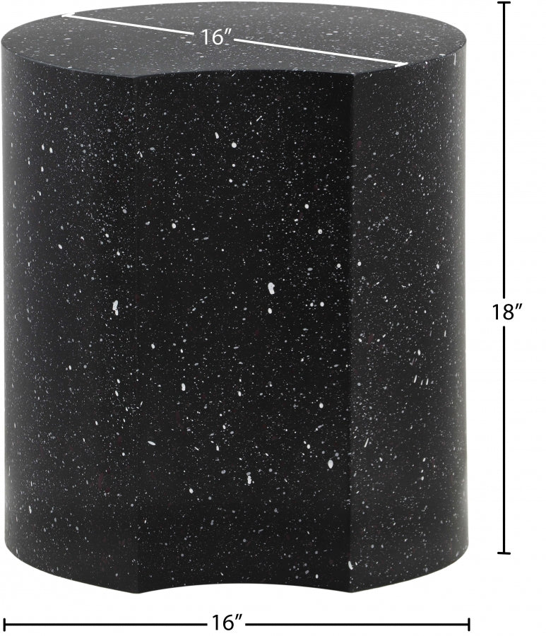 Dimple Terrazzo Pattern Iron End Table in Black - 99084Black-ET18