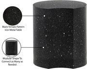 Dimple Terrazzo Pattern Iron End Table in Black - 99084Black-ET18