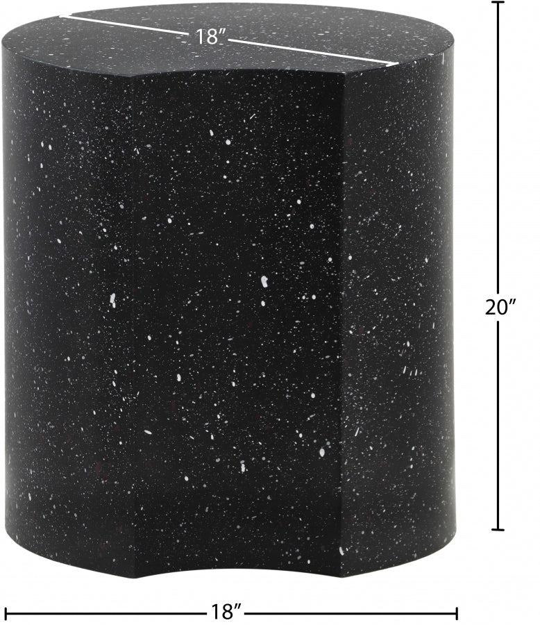 Dimple Terrazzo Pattern Iron End Table in Black - 99084Black-ET20
