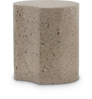 Dimple Terrazzo Pattern Iron End Table in Taupe - 99084Taupe-ET16