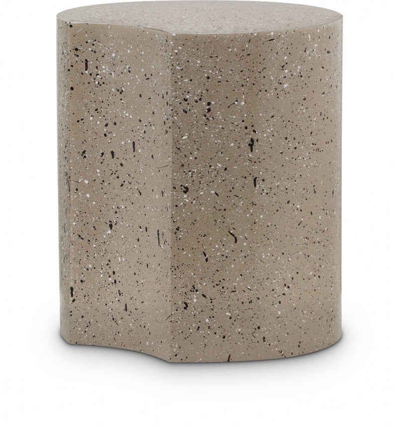 Dimple Terrazzo Pattern Iron End Table in Taupe - 99084Taupe-ET16