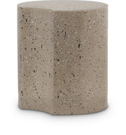 Dimple Terrazzo Pattern Iron End Table in Taupe - 99084Taupe-ET18