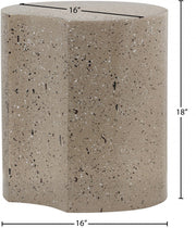 Dimple Terrazzo Pattern Iron End Table in Taupe - 99084Taupe-ET18