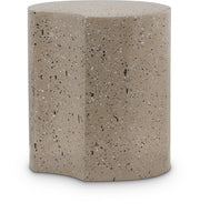 Dimple Terrazzo Pattern Iron End Table in Taupe - 99084Taupe-ET20