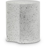 Dimple Terrazzo Pattern Iron End Table in White - 99084White-ET16