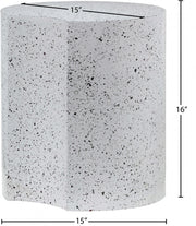 Dimple Terrazzo Pattern Iron End Table in White - 99084White-ET16