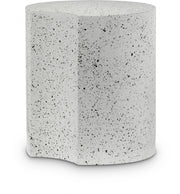 Dimple Terrazzo Pattern Iron End Table in White - 99084White-ET18