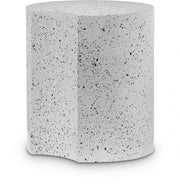 Dimple Terrazzo Pattern Iron End Table in White - 99084White-ET20