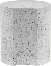 Dimple Terrazzo Pattern Iron End Table in White - 99084White-ET20