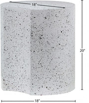 Dimple Terrazzo Pattern Iron End Table in White - 99084White-ET20