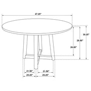 Dinah Round 47-inch Solid Wood Dining Table Walnut - 108471