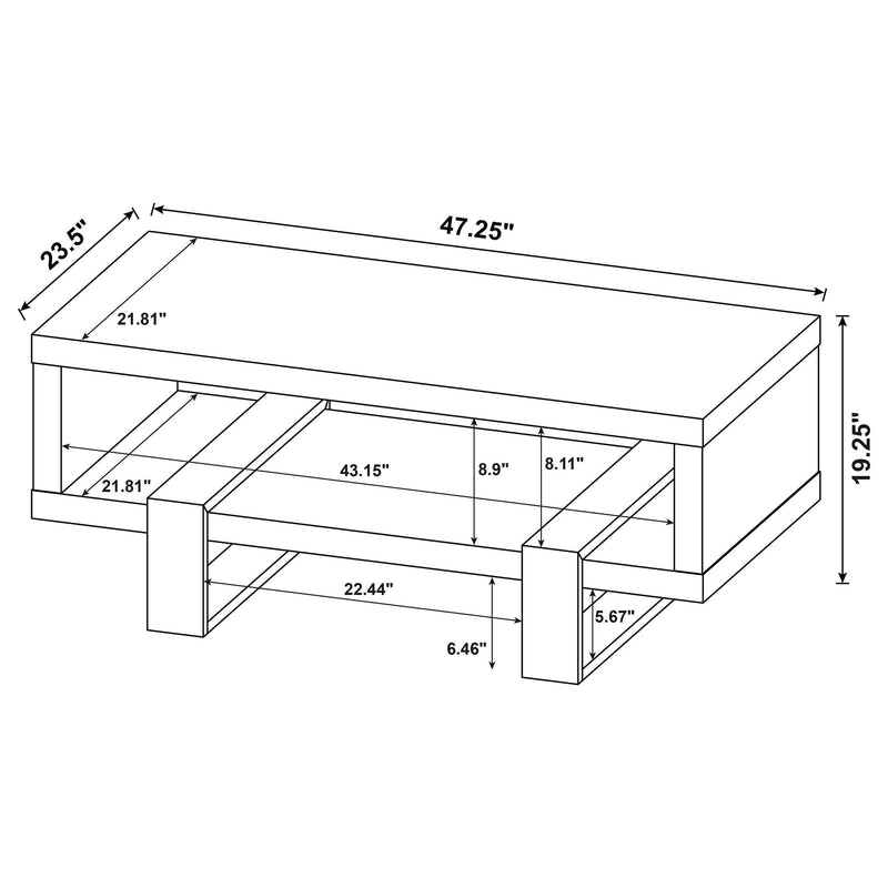 Dinard Engineered Wood Cocktail Coffee Table Mango - 723678