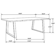 Ditman 80-inch Live Edge Dining Table Grey Sheesham - 110181