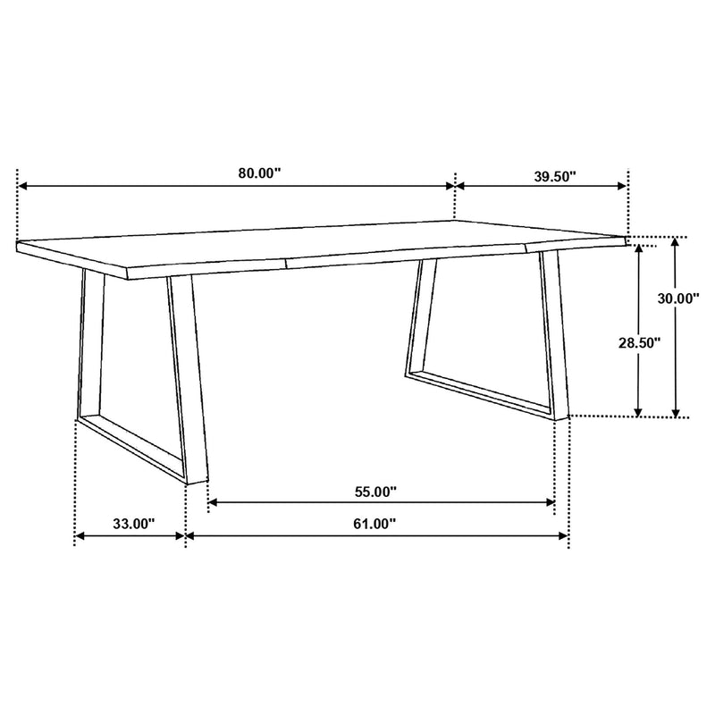 Ditman 80-inch Live Edge Dining Table Grey Sheesham - 110181