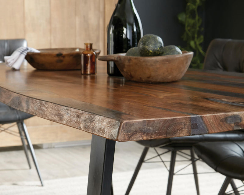 Ditman 80-inch Live Edge Dining Table Grey Sheesham - 110181