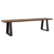 Ditman Live Edge Wood Dining Bench Grey Sheesham - 110183