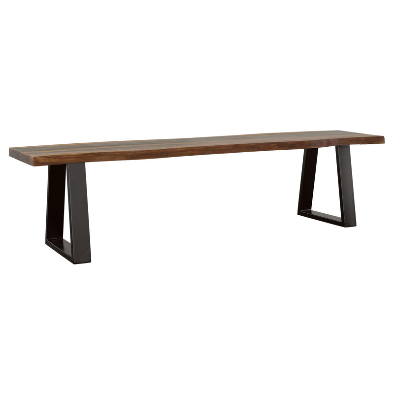 Ditman Live Edge Wood Dining Bench Grey Sheesham - 110183