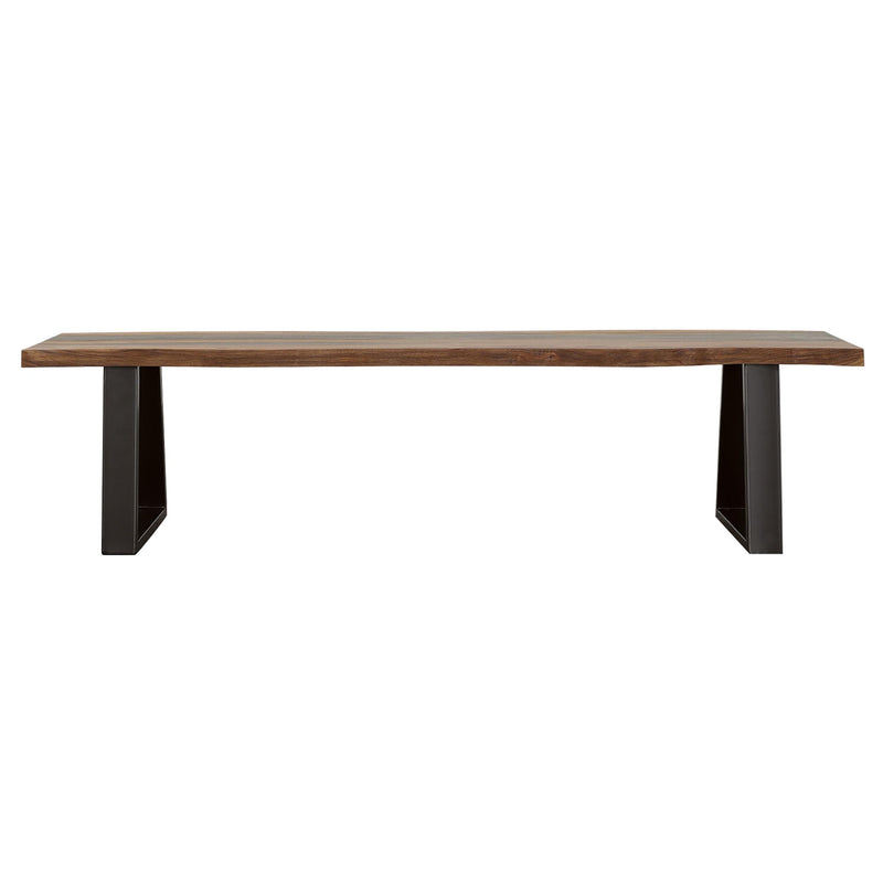 Ditman Live Edge Wood Dining Bench Grey Sheesham - 110183