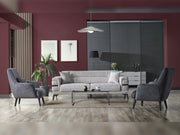 Divano 3-pieces (Sofa & Loveseat & Chair) Livingroom in Anthracite - Cream - 200-ELIF-DIV-A311-321
