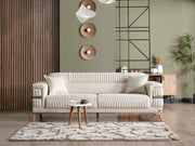 Divano 3-pieces (Sofa & Loveseat & Chair) Livingroom in Anthracite - Cream - 200-ELIF-DIV-A311-321