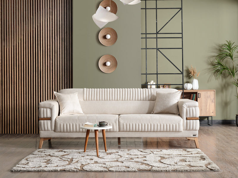 Divano 3-pieces (Sofa & Loveseat & Chair) Livingroom in Anthracite - Cream - 200-ELIF-DIV-A311-321