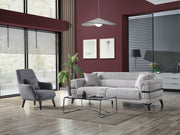 Divano 3-pieces (Sofa & Loveseat & Chair) Livingroom in Anthracite - Cream - 200-ELIF-DIV-A311-321