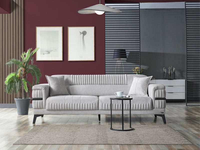 Divano 3-pieces (Sofa & Loveseat & Chair) Livingroom in Anthracite - Cream - 200-ELIF-DIV-A311-321