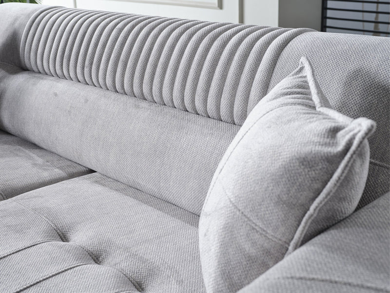 Divano 3-pieces (Sofa & Loveseat & Chair) Livingroom in Anthracite - Cream - 200-ELIF-DIV-A311-321