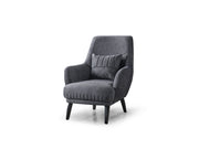 Divano 3-pieces (Sofa & Loveseat & Chair) Livingroom in Anthracite - Cream - 200-ELIF-DIV-A311-321