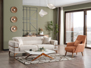 Divano 3-pieces (Sofa & Loveseat & Chair) Livingroom in Anthracite - Cream - 200-ELIF-DIV-A311-321