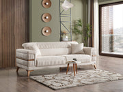 Divano 3-pieces (Sofa & Loveseat & Chair) Livingroom in Anthracite - Cream - 200-ELIF-DIV-A311-321
