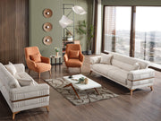 Divano 3-pieces (Sofa & Loveseat & Chair) Livingroom in Beige - Brick - 200-ELIF-DIV-A310-321