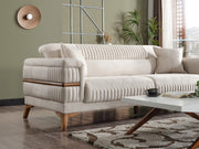 Divano 3-pieces (Sofa & Loveseat & Chair) Livingroom in Beige - Brick - 200-ELIF-DIV-A310-321