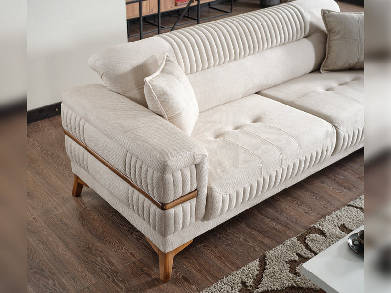 Divano 3-pieces (Sofa & Loveseat & Chair) Livingroom in Beige - Brick - 200-ELIF-DIV-A310-321