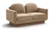 Diviento 63" Velvet Performance Fabric Upholstered Loveseat in Beige - 175Beige-L